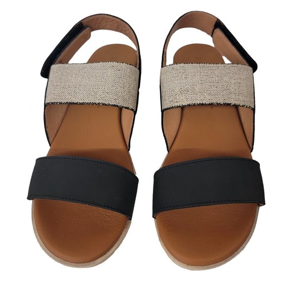 Paula Urban Nabuk Sandal Tan & Negro Black 4-8443 NIB - Picture 4 of 5